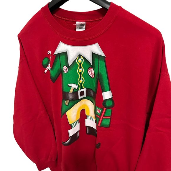 Ugly Christmas Sweater Santa’s Elf Body Unisex Size XXL Red Green - Picture 2 of 6
